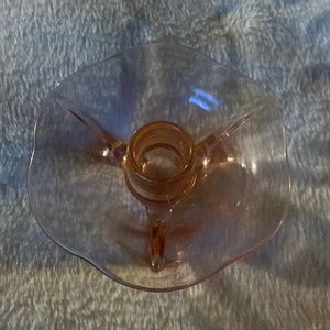 Pink glass candle holder Vintage
